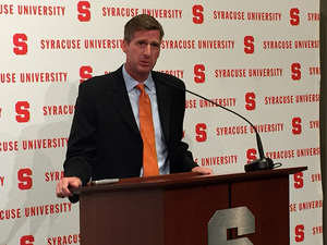 Syracuse University Director of Athletics Mark Coyle is working with the Student Association to increase student attendance at SU sporting events.