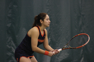 Valeria Salazar won both her singles and doubles matches in a 6-1 win over Pittsburgh on Friday.