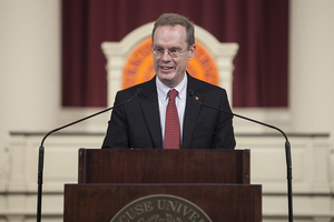 Chancellor Kent Syverud was inaugurated in the spring of 2014. In his first year as chancellor, he was the fourth highest paid employee at SU.