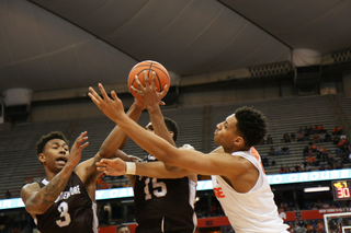 St. Bonaventure forced 16 Syracuse turnovers while holding the Orange to 30 percent shooting. 